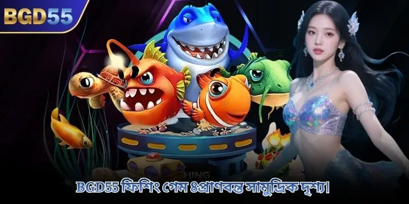 BGD55 ফিশিং গেম 8প্রাণবন্ত সামুদ্রিক দৃশ্য।